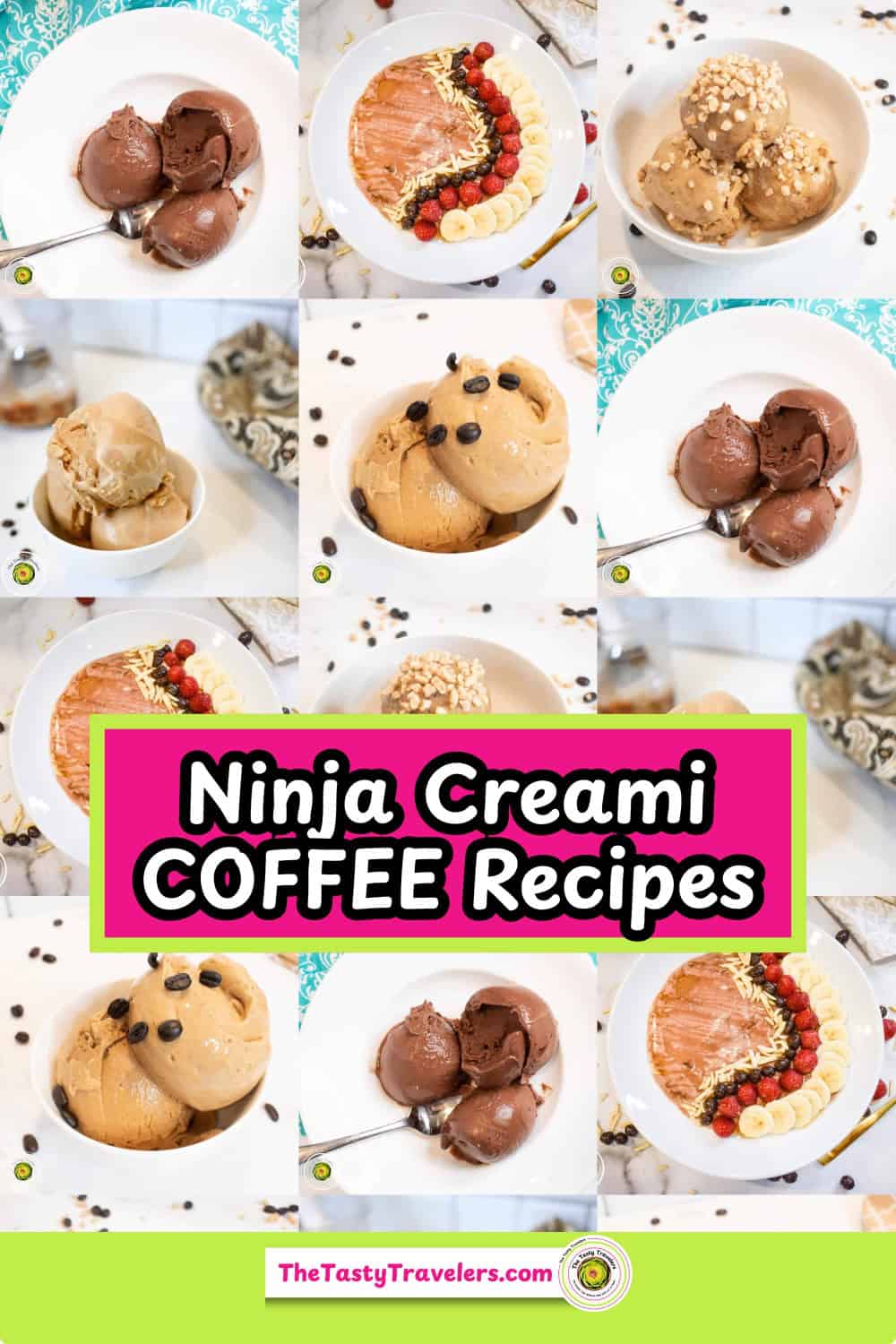 5 Ninja Creami Coffee Recipes collage graphic